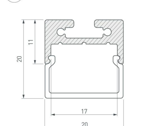 Профиль с экраном SL-LINE-2011M-2500 ANOD+OPAL SQUARE (Arlight, Алюминий) фото:10