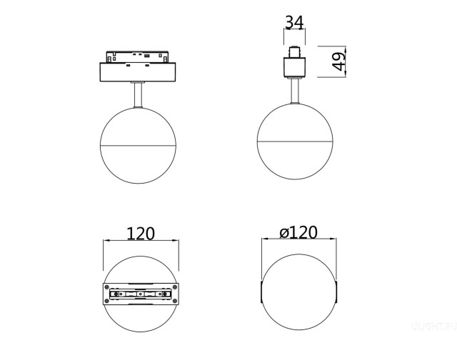 Трековый светильник Technical TR017-2-10W4K-B фото:4