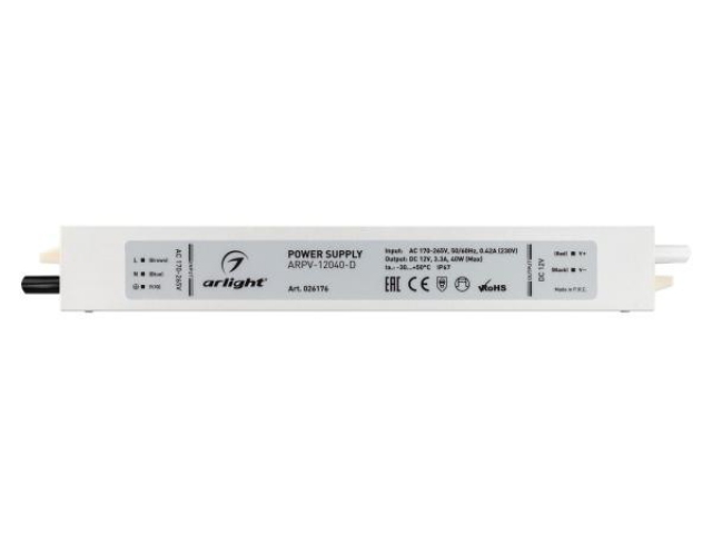 Блок питания ARPV-12040-D (12V, 3.3A, 40W) (Arlight, IP67 Металл, 3 года) фото:4