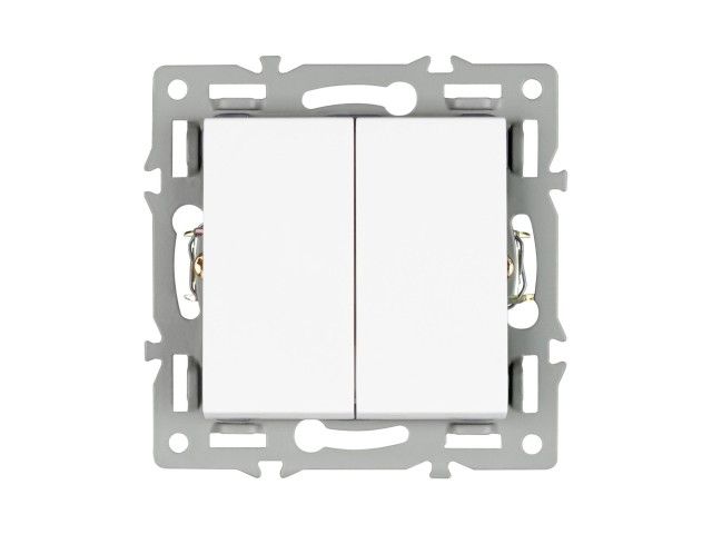 Механизм выключателя двухклавишный непроходной SWT-MK02-PL-WH (250V, 16A) (Arlight, -) фото:1