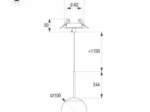 Светильник SP-BEADS-HANG-BUILT-T-R100-8W Warm3000 (BK-GD, 180 deg, 230V) (Arlight, IP20 Металл, 5 лет) фото:4