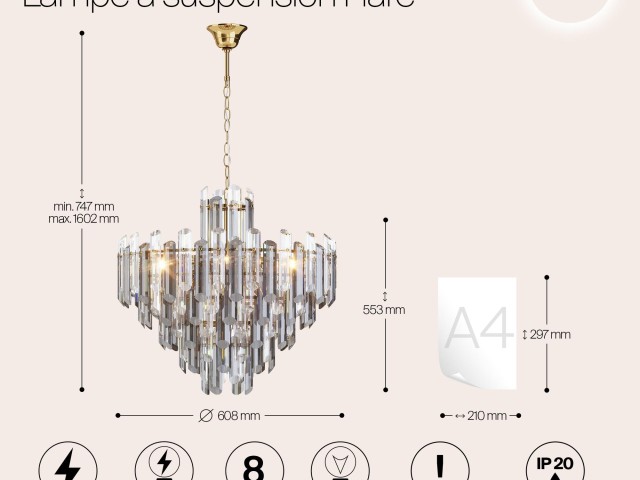 Подвесной светильник Maytoni DIA200PL-08G фото:13