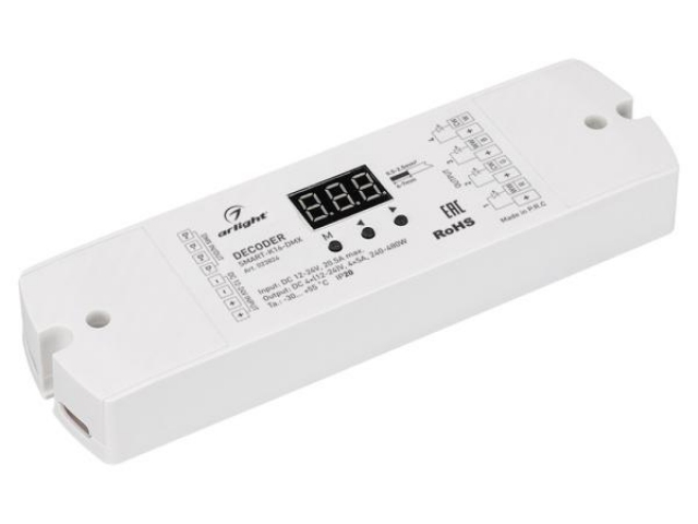 Декодер SMART-K16-DMX (12-24V, 4x5A) (Arlight, IP20 Пластик, 5 лет) фото:4