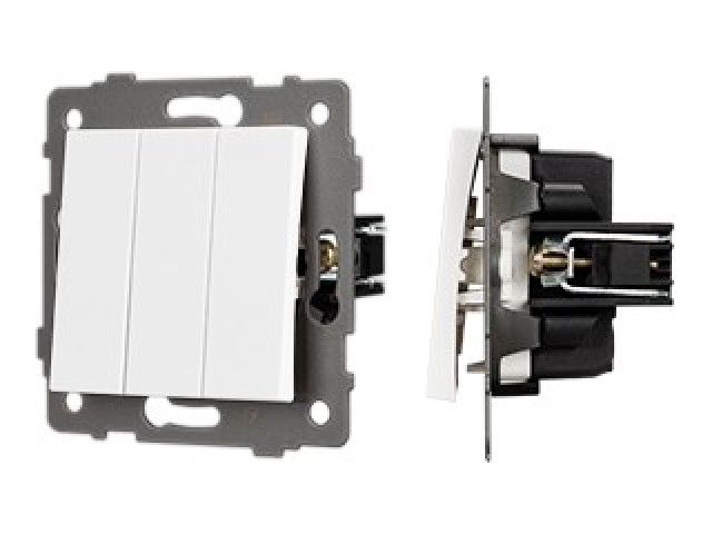 Механизм выключателя трехклавишный непроходной SWT-MK03-PL-WH-V (250V, 10A) (Arlight, -) фото:3