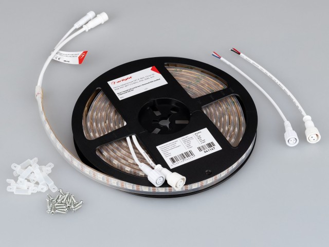 Лента герметичная SPI-P-B60-12mm 5V RGB-PX1-BPT (12 W/m, IP66, 5060, 5m) (Arlight, бегущий огонь) фото:5