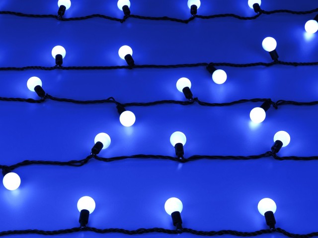 Светодиодная гирлянда ARD-BALL-CLASSIC-D23-10000-BLACK-80LED BLUE (230V, 3.5W) (Ardecoled, IP65) фото:2