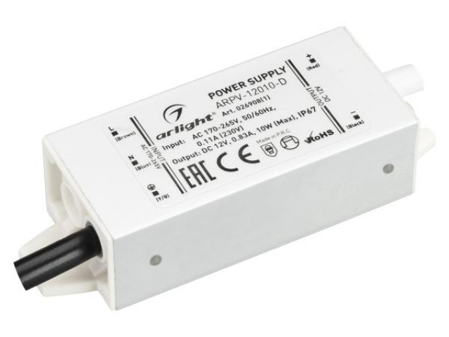 Блок питания ARPV-12010-D (12V, 0.83A, 10W) (Arlight, IP67 Металл, 3 года) фото:7