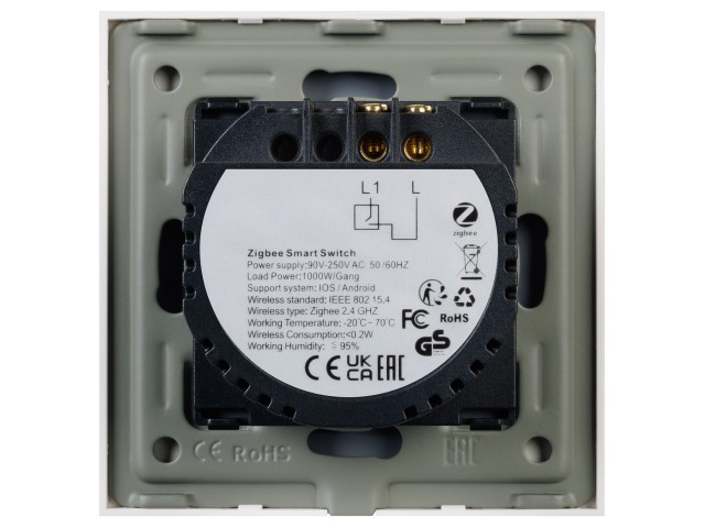 Выключатель сенсорный SWT-OMALI-S01-ZB-WH (250V, 10A, Zigbee) (Arlight, Стекло) фото:3