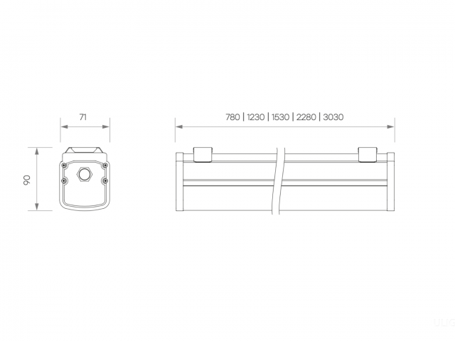 Линейный светильник CPL7190 Alum (1530mm/LT70/IP65  — 5K/108W) фото:1