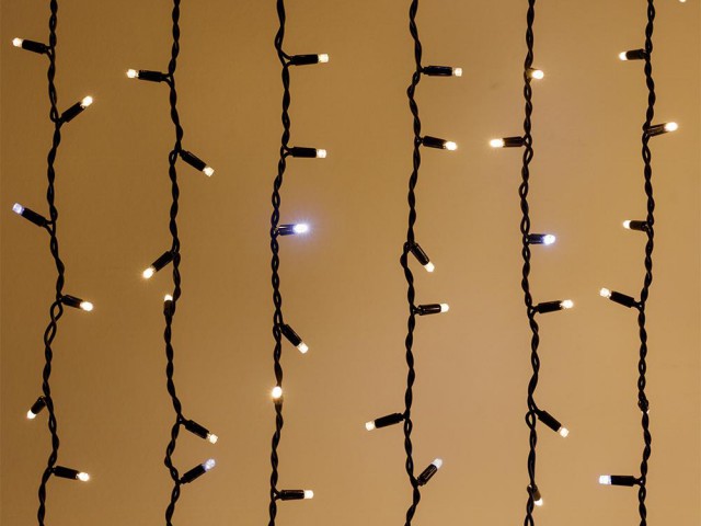 Светодиодная гирлянда ARD-CURTAIN-PRO-2000x3000-BLACK-760LED-FLASH WARM/WHITE (230V, 70W) (Ardecoled, IP65) фото:1