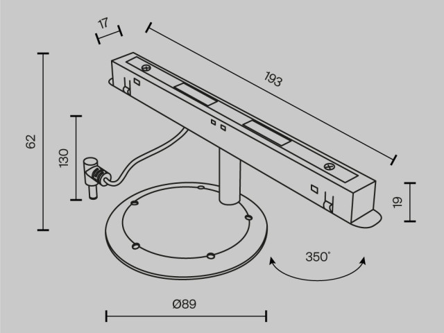 Комплектующие для систем освещения с токоведущими элементами Technical TRA034CVC-B фото:3