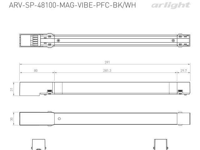 Блок питания ARV-SP-48100-MAG-VIBE-PFC-BK (48V, 2.2A, 100W) (Arlight, IP20 Металл, 5 лет) фото:4