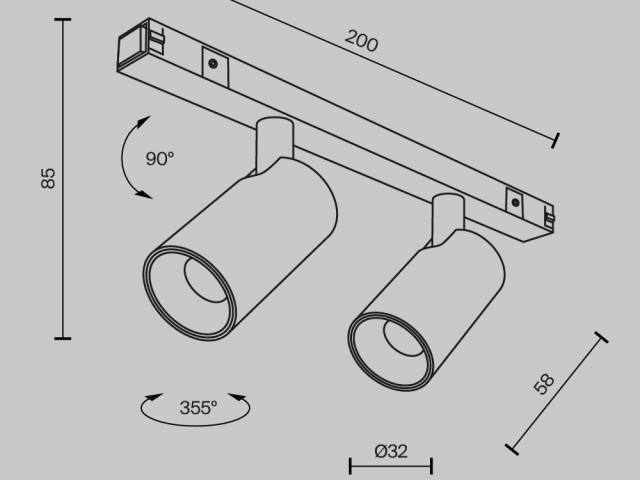 Трековый светильник Technical TR176-1-2X5WTW-M-B фото:3