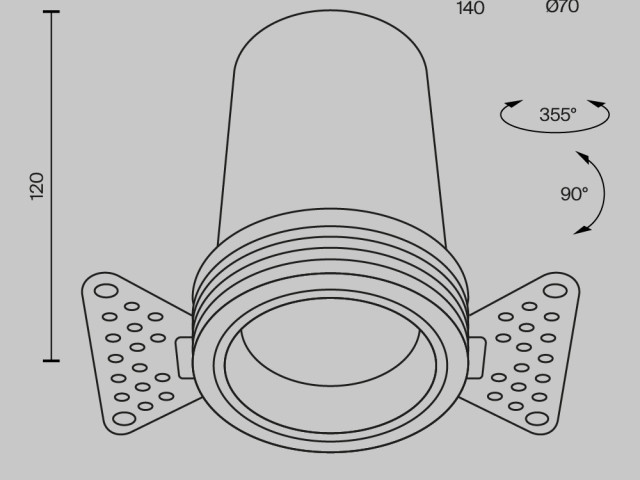 Встраиваемый светильник Technical DL125-L12-4K-TRS-B фото:10