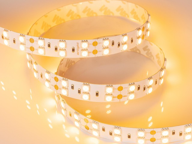 Лента RT 2-5000 24V Yellow 2x2 (5060, 600 LED, LUX) (Arlight, 28.8 Вт/м, IP20) фото:6