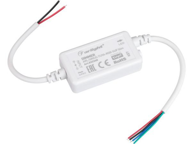Диммер ARL-SIRIUS-TUYA-RGB-SUF Slim (12-24V, 3x2A, 2.4G) (Arlight, IP20 Пластик, 3 года) фото:5