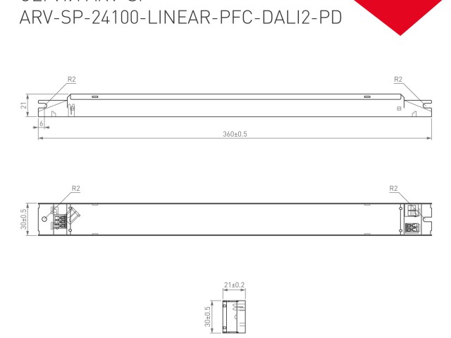 Блок питания ARV-SP-24100-LINEAR-PFC-DALI2-PD (24V, 4.2A, 100W) (Arlight, IP20 Металл, 5 лет) фото:4