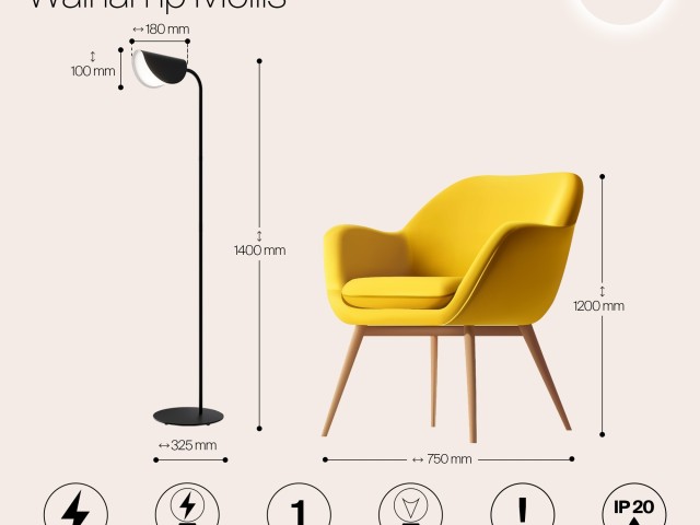 Напольный светильник (торшер) Maytoni MOD126FL-01B фото:10