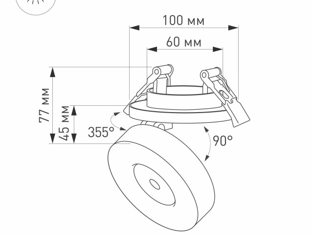 Светильник LGD-MONA-BUILT-R100-12W White5000 (WH, 24 deg) (Arlight, IP40 Металл, 3 года) фото:12