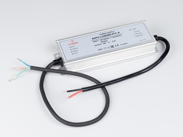 Блок питания ARPV-LG48200-PFC-A (48V, 4.2A, 200W) (Arlight, IP67 Металл, 5 лет) фото:5