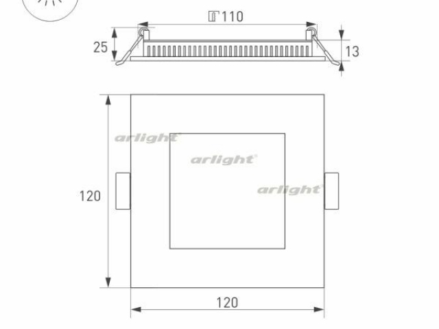 Светильник DL-120x120M-9W Day White (Arlight, IP40 Металл, 3 года) фото:2