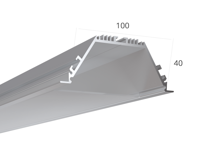 Алюминиевый LED профиль LINE 10040 IN S LT70 (с экраном) — 3000мм фото:3