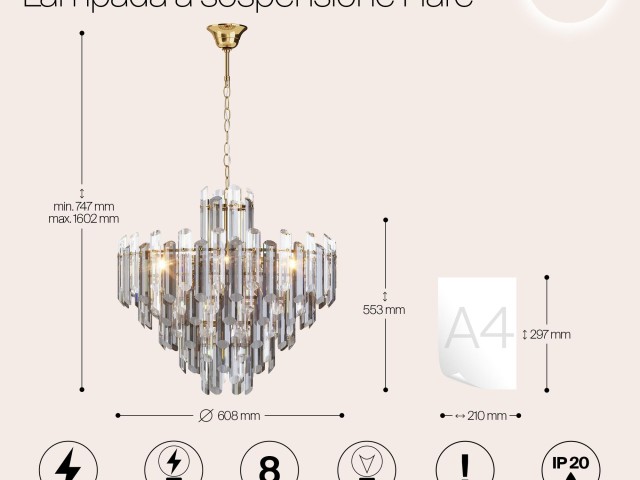 Подвесной светильник Maytoni DIA200PL-08G фото:9