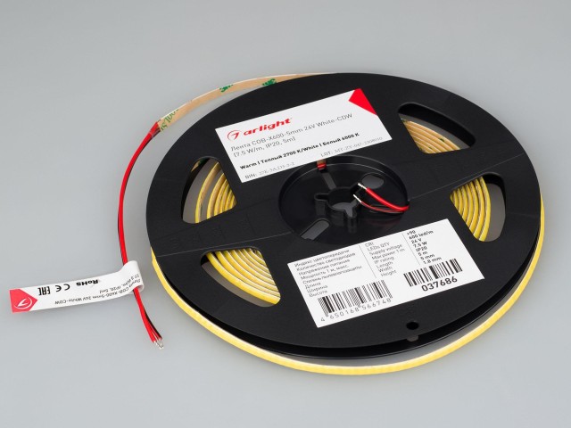 Лента COB-X600-5mm 24V White-CDW (7.5 W/m, IP20, 5m) (Arlight, -) фото:4