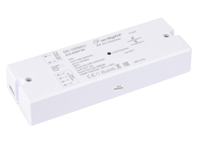 Диммер SR-1009AC (230V, 2x1.2A) (Arlight, IP20 Пластик, 3 года) фото:1