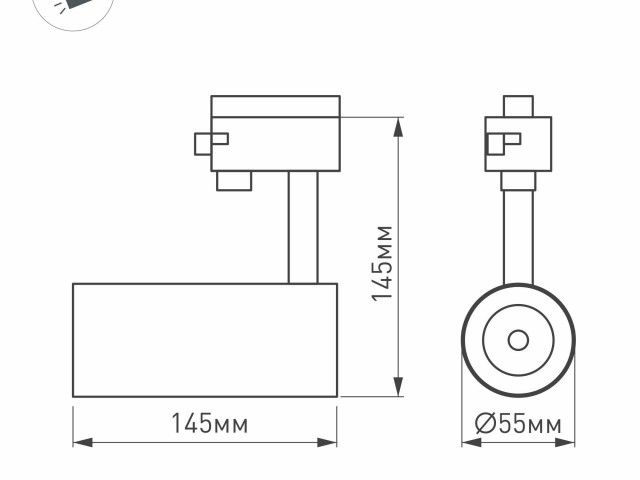 Светильник LGD-GERA-2TR-R55-10W Warm3000 (BK, 24 deg) (Arlight, IP20 Металл, 3 года) фото:13