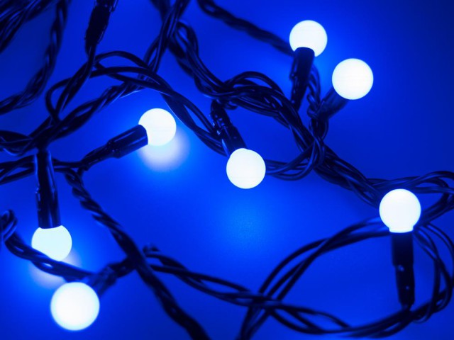 Светодиодная гирлянда ARD-BALL-CLASSIC-D13-10000-BLACK-100LED BLUE (230V, 7W) (Ardecoled, IP65) фото:2
