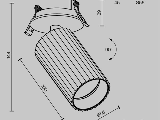 Встраиваемый светильник Technical C110CL-01-GU10-W фото:2