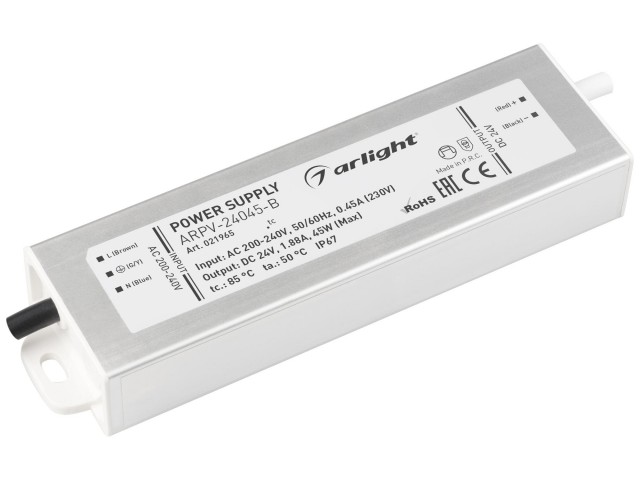 Блок питания ARPV-24045-B (24V, 1.9A, 45W) (Arlight, IP67 Металл, 3 года) фото:2