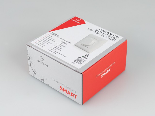 Панель SMART-P15-DIM-IN White (230V, 1A, TRIAC, Rotary, 2.4G) (Arlight, IP20 Пластик, 5 лет) фото:2