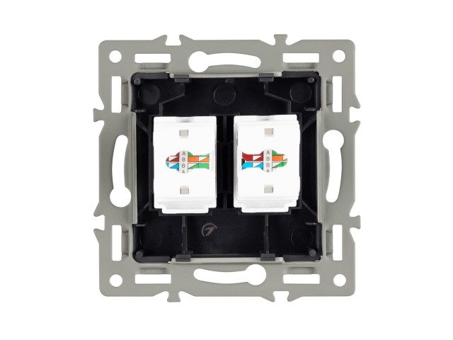 Механизм компьютерной розетки двойной SCT-MPC2-PL-BK (RJ-45, CAT6) (Arlight, -) фото:5