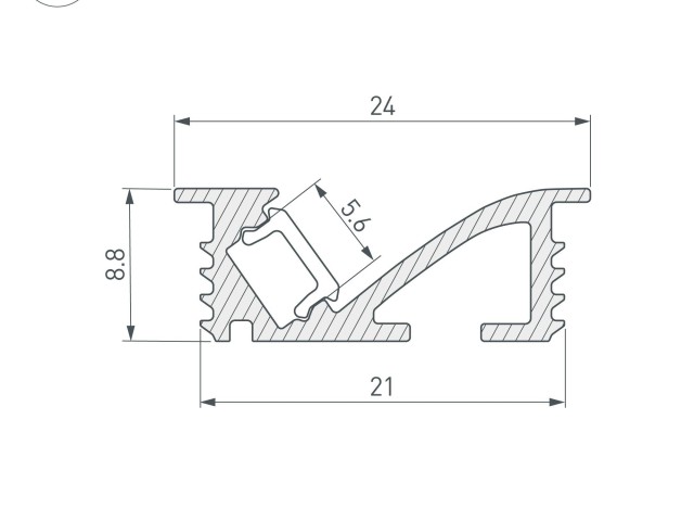 Профиль SL-BEVEL-W21-F-2000 ANOD BLACK (Arlight, Алюминий) фото:4