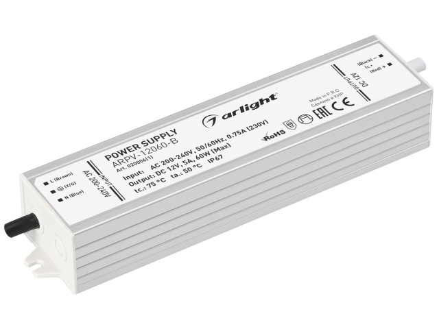 Блок питания ARPV-12060-B (12V, 5.0A, 60W) (Arlight, IP67 Металл, 3 года) фото:2