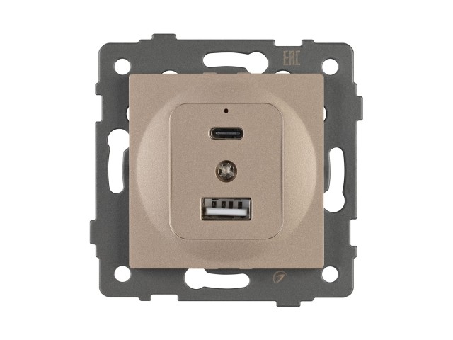 Механизм USB розетки SCT-MUAC-PL-GD-V (5V, 3A, QC4) (Arlight, -) фото:2