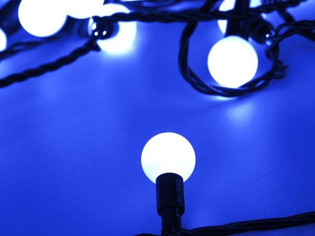Светодиодная гирлянда ARD-BALL-CLASSIC-D23-10000-BLACK-80LED BLUE (230V, 3.5W) (Ardecoled, IP65) фото:1