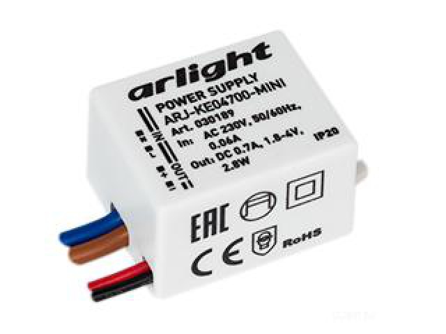 Блок питания ARJ-KE04700-MINI (2.8W, 700mA) (Arlight, IP20 Пластик, 5 лет) фото:7