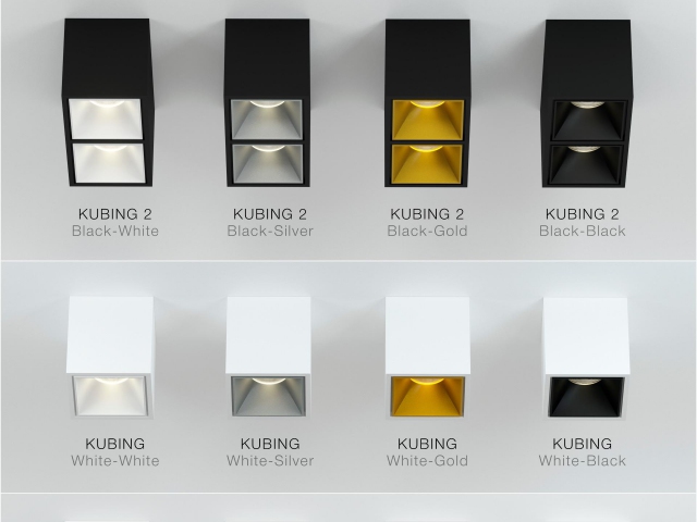 Накладной светодиодный светильник KUBING White Black фото:2