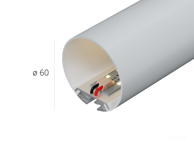 Линейный светильник HOKASU D60 noPS (Anod/2500mm — 3K/55W) фото:3