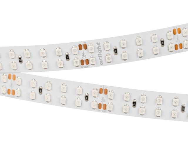 Лента RT 2-5000 24V Yellow 2x2 (3528, 1200 LED, LUX) (Arlight, 19.2 Вт/м, IP20) фото:5