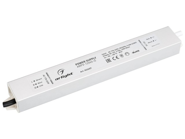 Блок питания ARPV-12045-D (12V, 3.8A, 45W) (Arlight, IP67 Металл, 3 года) фото:1