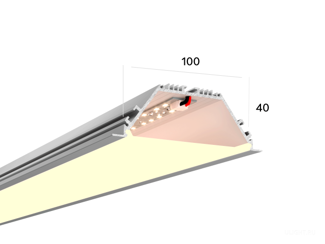 Линейный светильник HOKASU 100/40 IN noPS (Anod/2500mm/LT70 — 3K/55W) фото:2