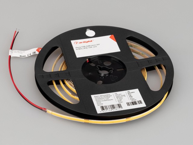 Лента COB-X480-6mm 24V Warm3500 (6 W/m, IP20, CSP, 5m) (Arlight, -) фото:2