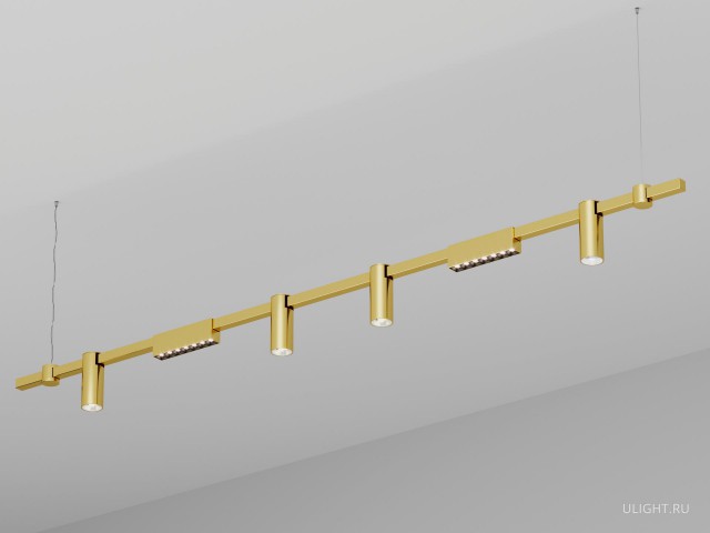 Подвесной светильник HOKASU PL10 (GOLD/2000mm – 190mm/45deg – D55/140mm – 3K/37W) фото:2