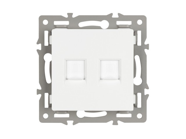 Механизм компьютерной розетки двойной SCT-MPC2-PL-WH (RJ-45, CAT6) (Arlight, -) фото:4