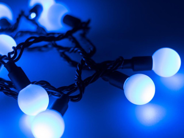 Светодиодная гирлянда ARD-BALL-CLASSIC-D23-10000-BLACK-80LED BLUE (230V, 3.5W) (Ardecoled, IP65) фото:5