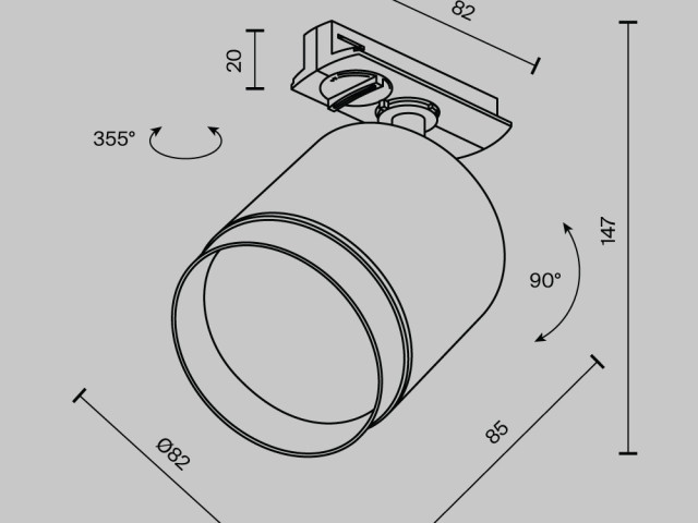 Трековый светильник Technical TR088-1-GX53-B фото:9